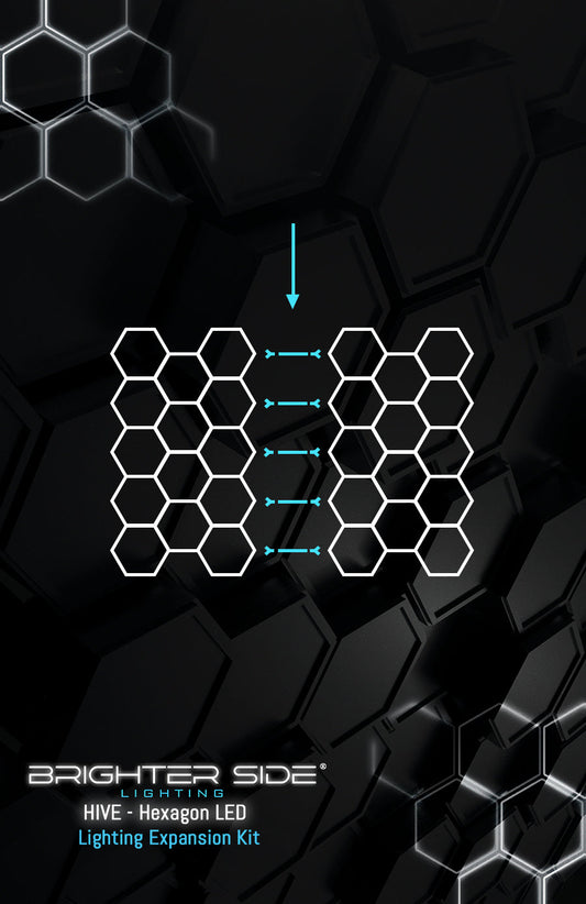 How to combine HIVE hexagon lighting kits for multiple garage bays